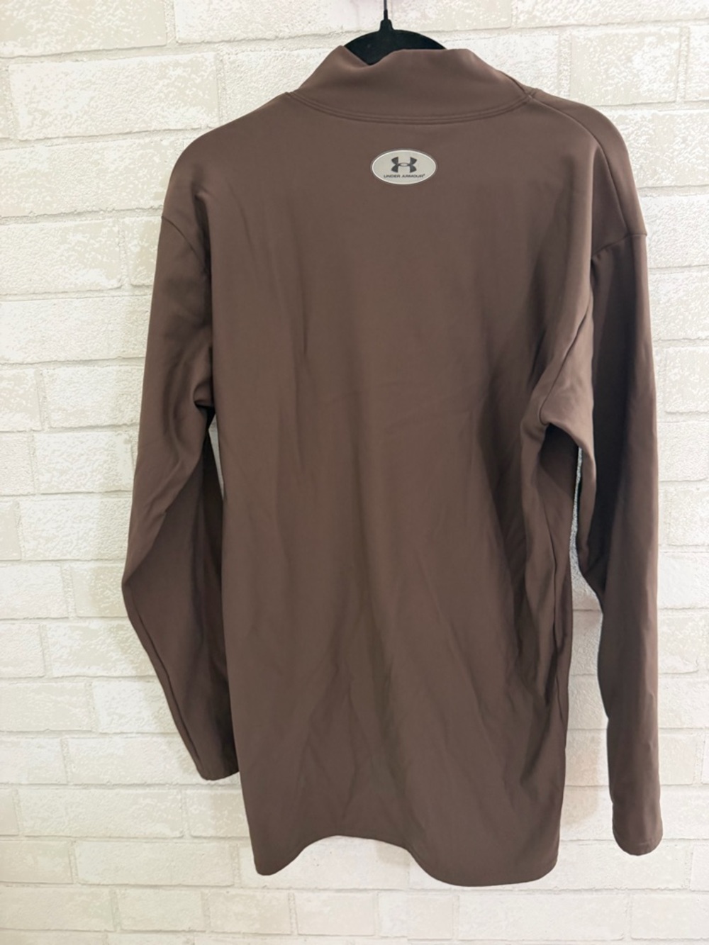 Under Armour Brown Cold Gear Long-sleeve mock neck shirt XL #3079 - Picture 3 of 6